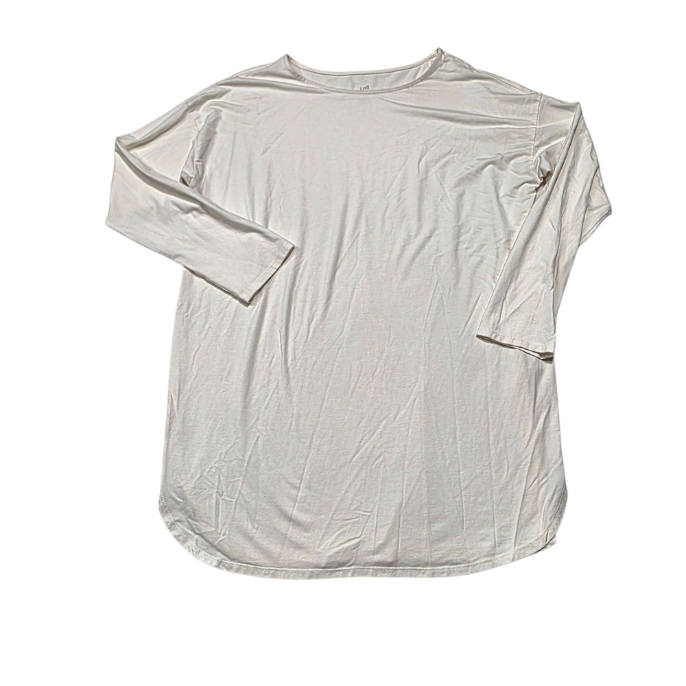 J. Jill Luxe Supima Tunic Women Large Tall Cream Cotton Modal Long Sleeve Top